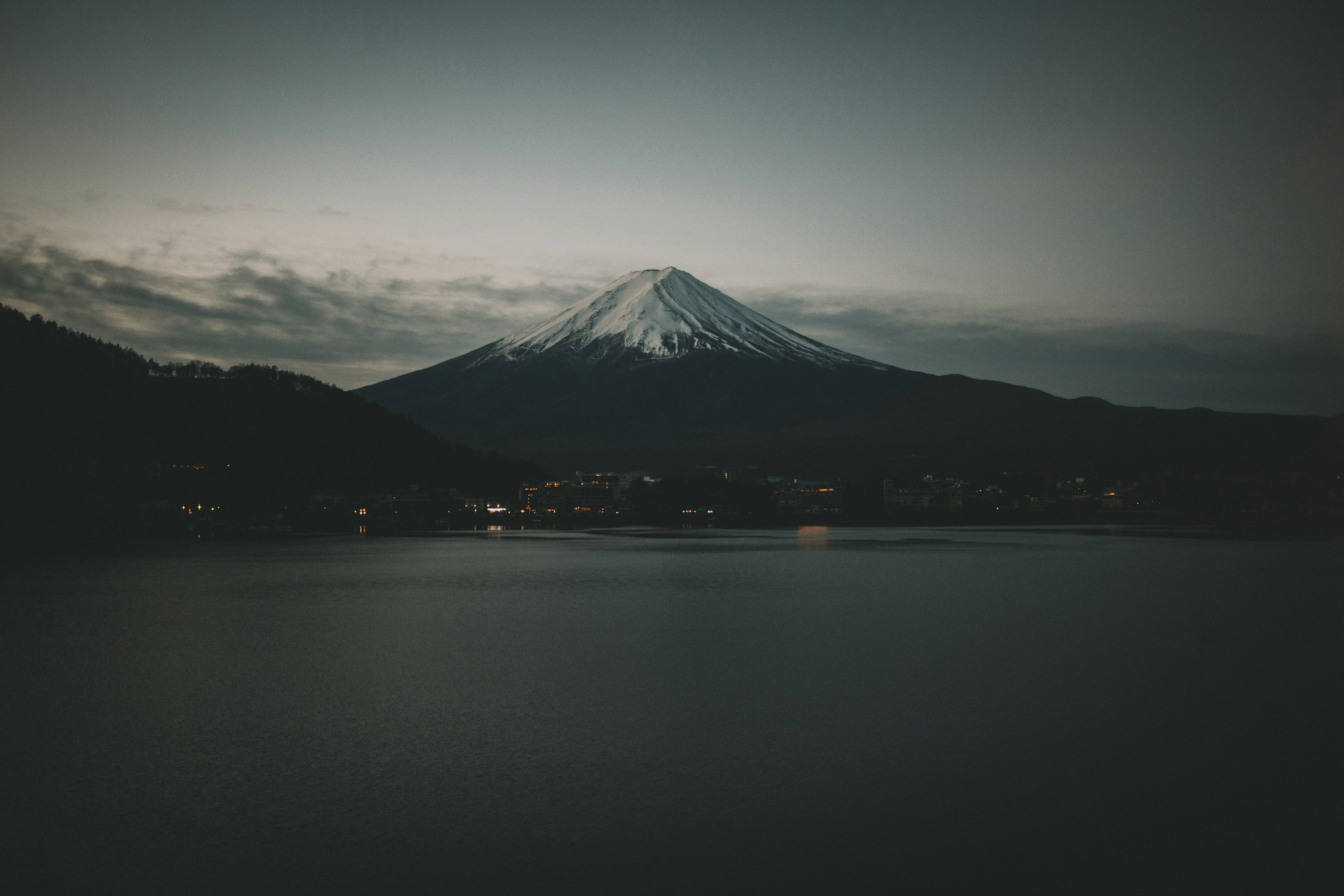 Mount Fuji rising behind a lake, the most iconic pre-wedding backdrop in Japan