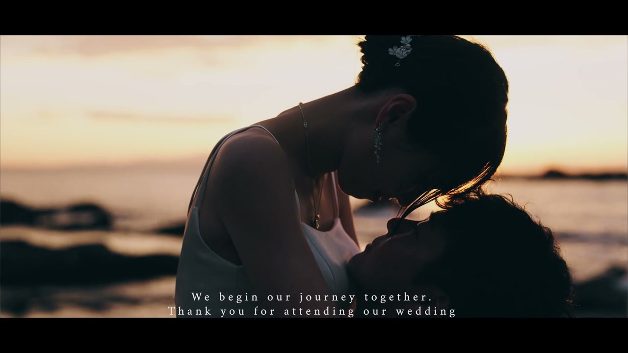 Film still from a coastal couple production in Kanagawa